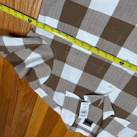 NWT Todd Snyder Oversized Check Relaxed Camp Collar Size Medium Brown New $178 - Picture 6 of 7